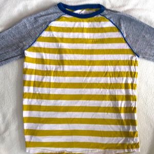 Boden, size 8, mustard yellow and white, long sleeve t shirt